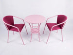 3-Piece Round Bistro Set (Table + 2 Chairs) - Tufted 