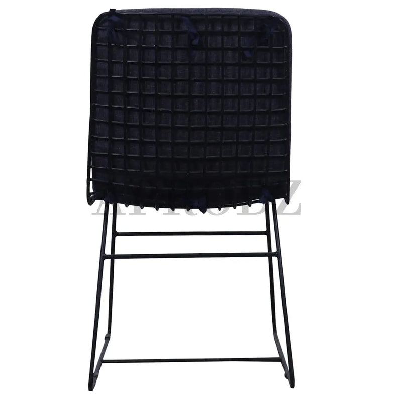 Geometrically Crafted Wired Chair in Black | Stylish Metal Chair for Home & Outdoor 