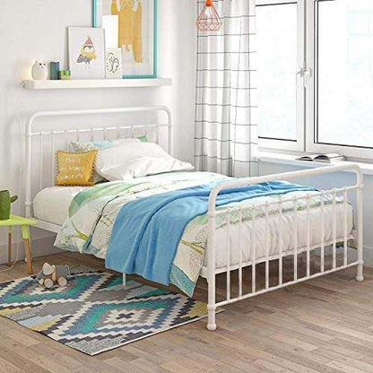 Marks Elegant Metal Bed Frame with Headboard & Footboard 