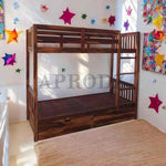 Sheesham Wood Moyer Bunk Bed for Bedroom | Brown Finish 