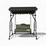 APRODZ Best Buy Steel Porch Jhula Swings Outdoor Iron Frame Deluxe Patio Garden Porch Canopy 3 Seats Swing with Bench 