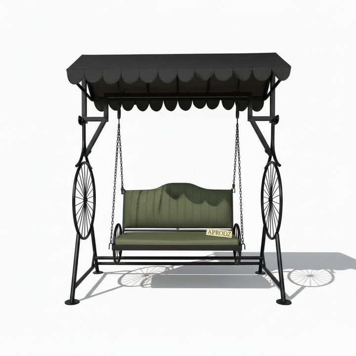 Translation missing: en.APRODZ Best Buy Steel Porch Jhula Swings Outdoor Iron Frame Deluxe Patio Garden Porch Canopy 3 Seats Swing with Bench 