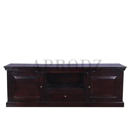 Translation missing: en.Sheesham Wood Tv Unit Cabinet with Shelves and one Drawer (Sheesham - Mahogany) 