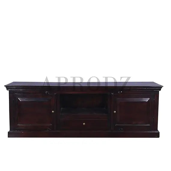 Translation missing: en.Sheesham Wood Tv Unit Cabinet with Shelves and one Drawer (Sheesham - Mahogany) 