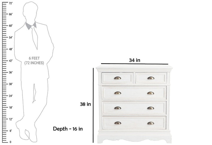 Translation missing: en.Mango Wood Storage Cabinet Callao Chest of 5 Drawers Furniture for Living Room | Minsk 