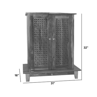 Solid Wood Mandir/Prayer Cabinet-Natural