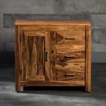 Aprodz Solid Wood Sokal Sideboard Storage Cabinet for Living Room | Natural