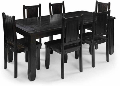 Solid Wood Kayle 6 Seater Dining Table Set for Home | Dining Furniture