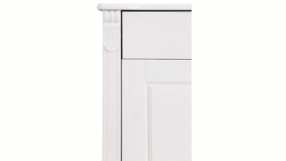 APRODZ Soild Wood Teresina Sideboard Storage Cabinet with Drawer for Living Room | White Finish