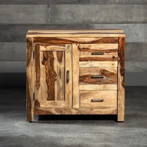 Translation missing: en.APRODZ Solid Sheesham Wood Sokal Storage Side Board Cabinet with 3 Drawers for Living Room | Honey Finish