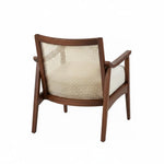Deleon Living Chair in Cane Back Upholstered | (Light Brown Finish) 