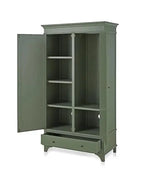 Mango Wood 2-Door 1-Drawer Wardrobe – Khaki Green Almirah 