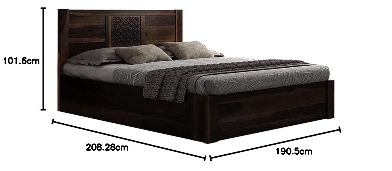 Aprodz Sheesham Wood Durque Hydraulic Bed King Size