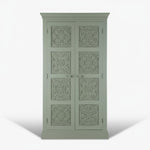 Floreale wardrobe Carved Mango Wood 2-Door Wardrobe Almirah 