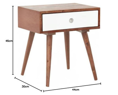 Sheesham Wood Lima Bedside Table for Bedroom Living Room | Mohogany Finish