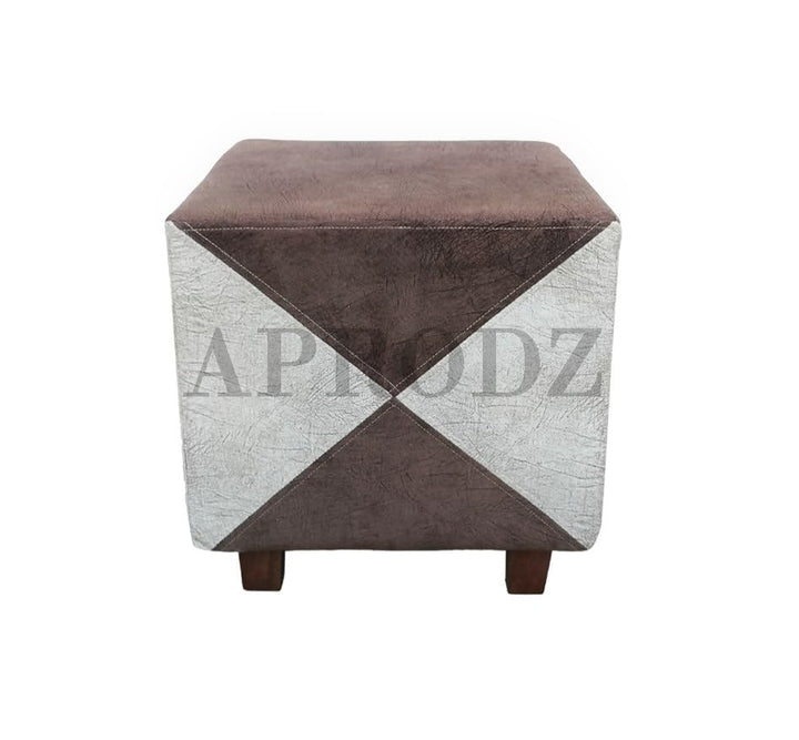 Translation missing: en.Printed Ottoman Stool Upholstered Foam Cushioned Pouffes for Living Room | Puffy Muddha Stool for Footrest &amp; Sitting, Velvet Pouf Stool, Furniture for Home Decor, Office Set of 2 (Beige/Brown) 