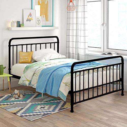 Marks Elegant Metal Bed Frame with Headboard & Footboard 