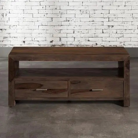 Translation missing: en.heesham Wood Athena TV Stand Table for Living Room | Entertainment Center Unit | Dark Brown 