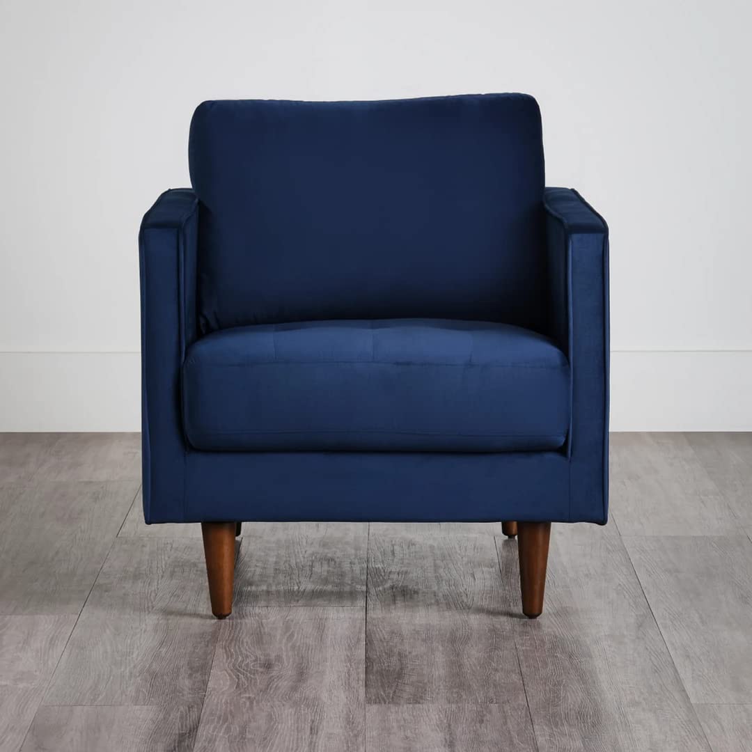 MidCen Wooden 3 Seater Sofa Set with High-Density Comfortable Foam for Home & Living Room (Upholstered- Dark Green Velvet Fabric) 