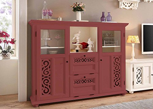 APRODZ Soild Wood Fora Sideboard Storage Cabinet for Living Room | Siberian IRIS Finish