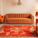 Serene Modern Channel Sofa 3-Seater Couch for Living Room 