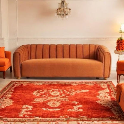 Serene Modern Channel Sofa 3-Seater Couch for Living Room