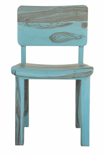 Solid Wood Cuiaba Dining Chairs for Living Room | Set of 2 Wooden Chair | Blue