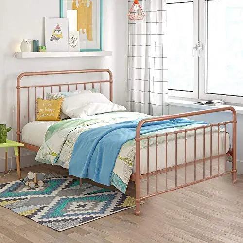 Translation missing: en.Marks Elegant Metal Bed Frame with Headboard &amp; Footboard 