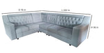 L-Shaped Sectional 6-Seater Sofa with Tufted Back Padded Armrest Perfect Fabric Corner Sofa for Guests Living Room, Drawing Room, Office & Lounge (Light Grey) 