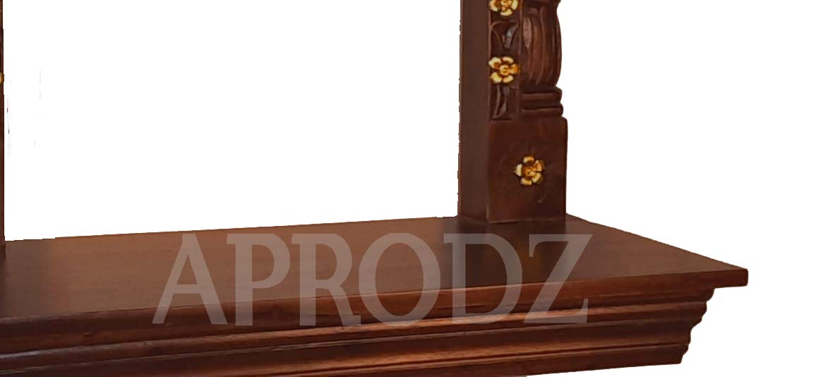 APRODZ Sheesham Wood Temple Pooja Room | Temple for Home | Pooja Mandir (Rosewood - Walnut)