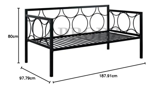 Translation missing: en.Acceber Three Seater Metal Sofa with Mattress and 2 bolsters (Metal - White Powdercoated) 