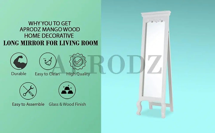 Translation missing: en.Mango Wood Home Decorative Thalo Standing Long Mirror for Living Room, Bedroom, Hotels 