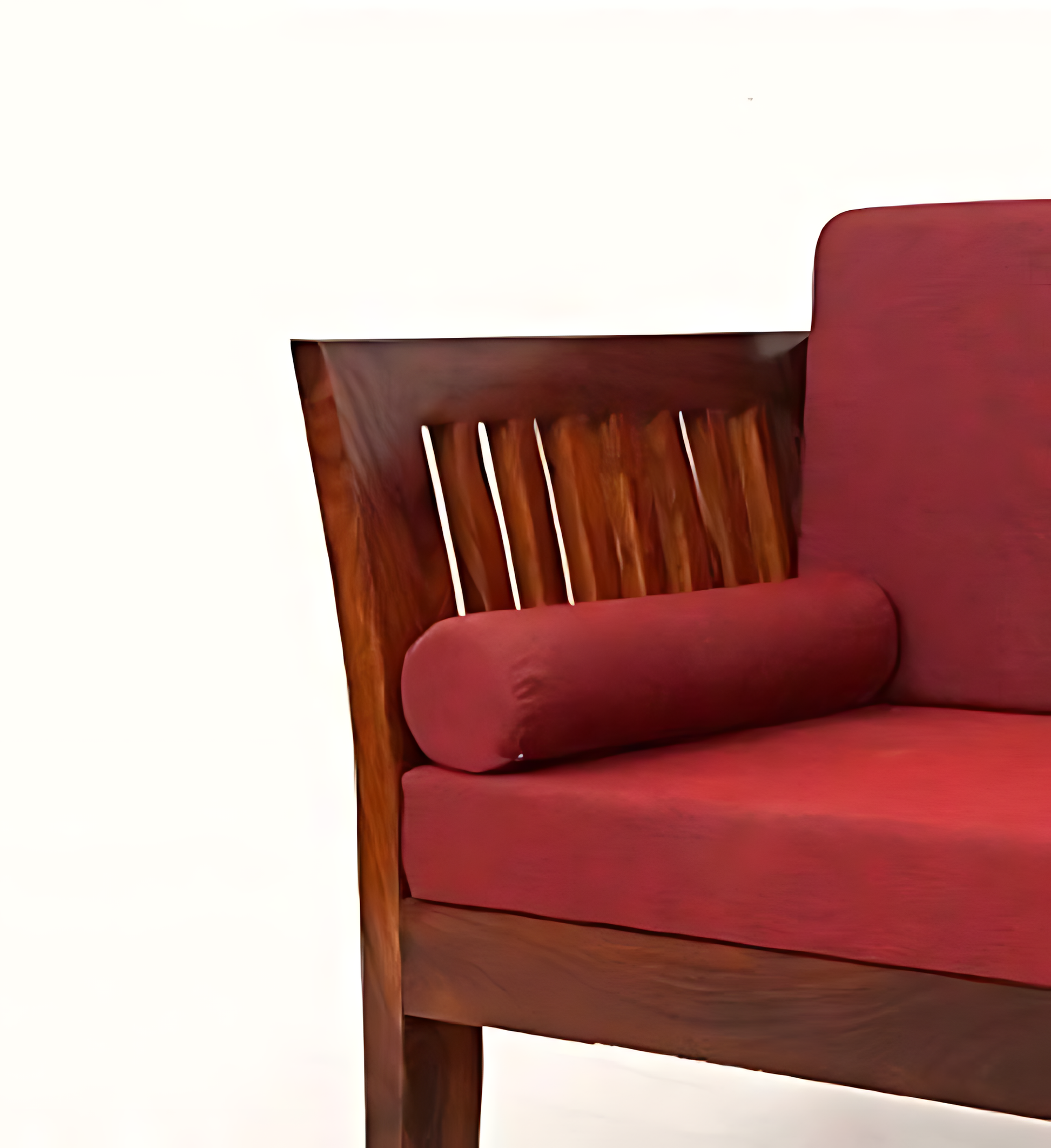 Mocko Sheesham Wood One Seater Sofa Set with Cushions for Living Room 