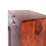 Mango Wood Peetz Royal Stylish Bar Cabinet with Wine Glass Storage for Living Room | Chestnut Finish 