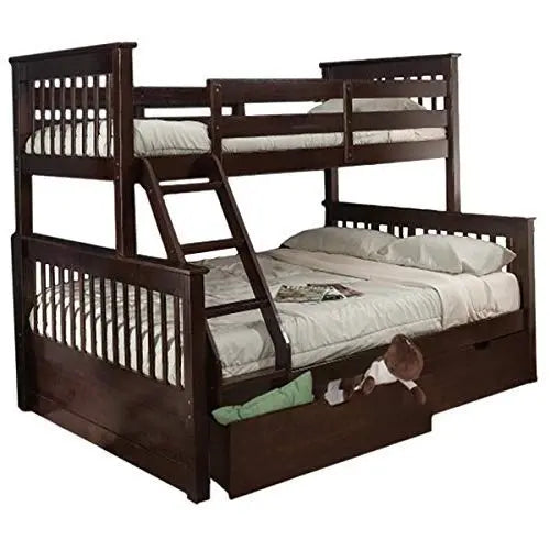 Translation missing: en.Sheesham Wood Fragho Bunk Bed – Sturdy Wooden Bunk Bed with Spacious Storage for Kids’ Room, Bedroom &amp; Guest Room (Brown Finish)  Bunk bed