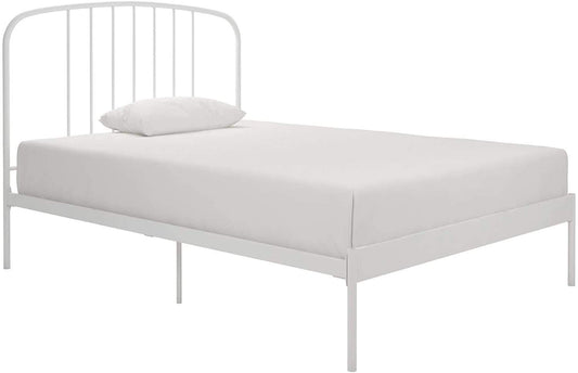 APRODZ Letitia Queen Size Metal Bed (Metal - White Powdercoated)