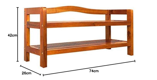 Translation missing: en.Wooden Shoe Rack 2 Tier Storage Cabinet Wood Shelf for Hallway Large Furniture Organiser 