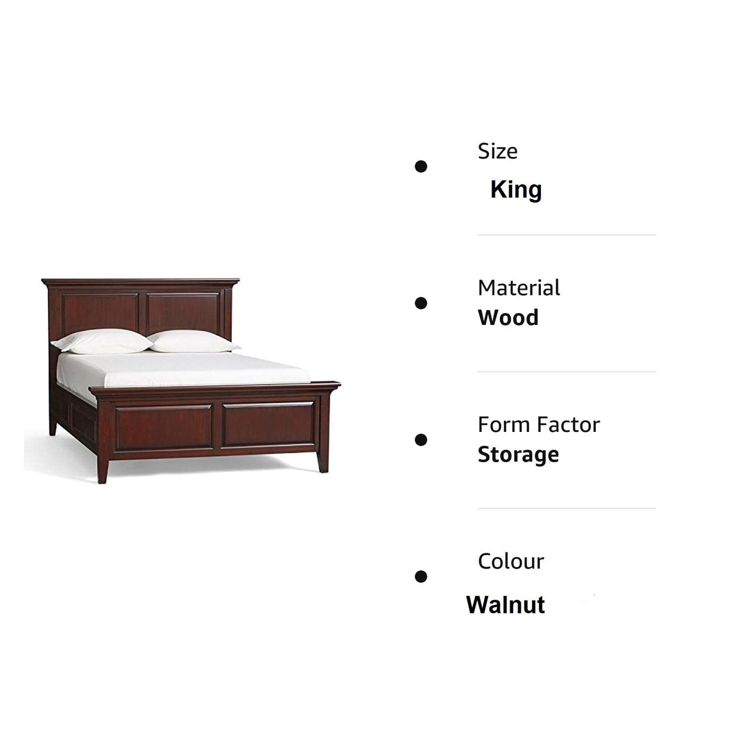 APRODZ Solid Wood Paul King Size Bed with Storage for Bedroom