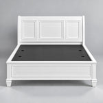 White Hydraulic Storage Bed with Panel Headboard & Footboard – Elegant Lift-Up Storage Bed Frame 