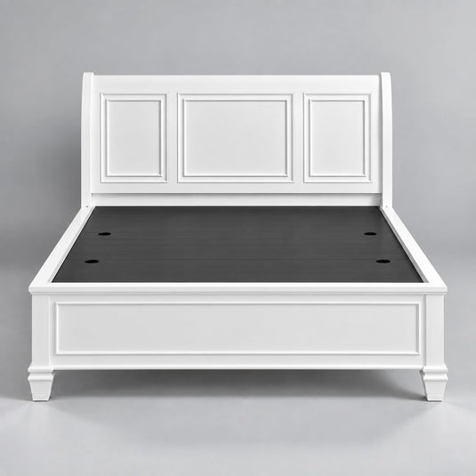 Translation missing: en.White Hydraulic Storage Bed with Panel Headboard &amp; Footboard – Elegant Lift-Up Storage Bed Frame 
