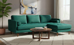 MidCen Wooden 3 Seater Sofa Set with High-Density Comfortable Foam for Home & Living Room (Upholstered- Dark Green Velvet Fabric) 
