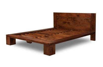 APRODZ Mango Wood King Size Arkansas Bed for Bedroom Stylish | Oak Finish