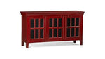 Mango Wood Entertainment 3 Door TV Stand Cabinet – Red Finish Living Room TV Unit 