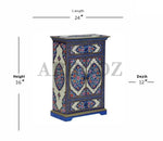 Wooden Handpainted Cabinet with Door and Drawer Storage for Living Room (Multicolor) 