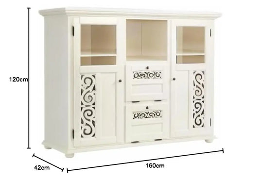 Translation missing: en.APRODZ Soild Wood Fora Sideboard Storage Cabinet for Living Room | White Finish