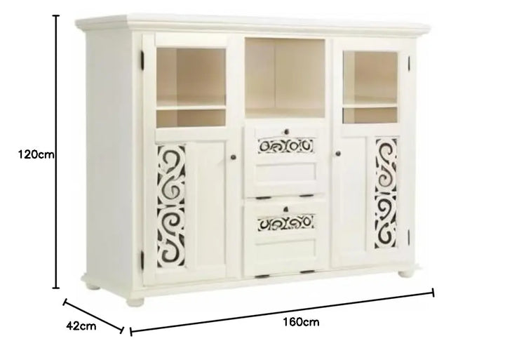 Translation missing: en.APRODZ Soild Wood Fora Sideboard Storage Cabinet for Living Room | White Finish