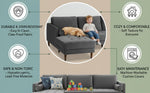 MidCen Wooden 3 Seater Sofa Set with High-Density Comfortable Foam for Home & Living Room (Upholstered- Dark Green Velvet Fabric) 