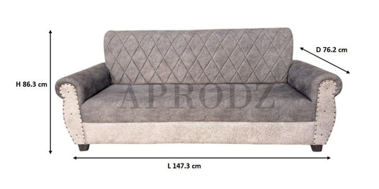 Translation missing: en.Sofa | Wood Frame Suede Fabric 40D Foam Cushion | Comfortable, Durable, Stylish &amp; Modern for Living Room Furniture | Compact Design Lounge Seat Relaxation (Light Grey + Beige 4) 