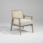Deleon Living Chair in Cane Back Upholstered | (Light Brown Finish) 