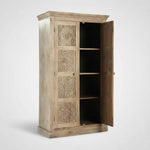 Floreale wardrobe Carved Mango Wood 2-Door Wardrobe rah 